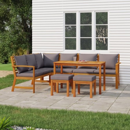 Juego comedor jardín y cojines 7 piezas madera maciza acacia de vidaXL, Conjuntos de jardín - Ref: Foro24-3154969, Precio: 77...