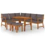 Juego comedor jardín y cojines 7 piezas madera maciza acacia de vidaXL, Conjuntos de jardín - Ref: Foro24-3154969, Precio: 74...