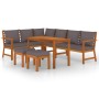 Juego comedor jardín y cojines 7 piezas madera maciza acacia de vidaXL, Conjuntos de jardín - Ref: Foro24-3154969, Precio: 77...