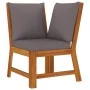 Juego comedor jardín y cojines 7 piezas madera maciza acacia de vidaXL, Conjuntos de jardín - Ref: Foro24-3154969, Precio: 74...