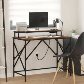 Escritorio con estante Roble ahumado 100 x 50 x 86,5 cm en Oficina | Comprar online en Foru.es