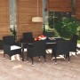 Set de comedor de jardín 7 pzas y cojines ratán sintético negro en Conjuntos de jardín | Comprar online en Foru.es