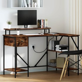 Escritorio con cajón Roble ahumado 120 x 79 x 86,5 cm en Oficina | Comprar online en Foru.es