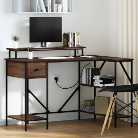 Escritorio Roble Marrón 120 x 79 x 86,5 cm Madera de ingeniería en Oficina | Comprar online en Foru.es