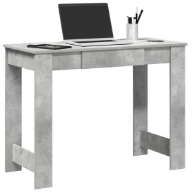 Escritorio de madera contrachapada gris hormigón 100x45x75 cm en Oficina | Comprar online en Foru.es