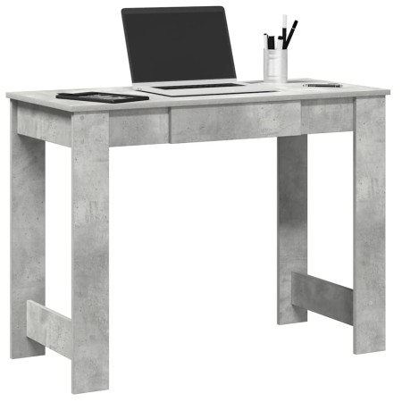 Escritorio de madera contrachapada gris hormigón 100x45x75 cm en Oficina | Comprar online en Foru.es