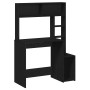 Escritorio con estantes madera contrachapada negro 100x45x140cm en Oficina | Comprar online en Foru.es