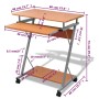 Escritorio compacto de ordenador con bandeja de teclado marrón de vidaXL, Escritorios - Ref: Foro24-20052, Precio: 69,96 €, D...
