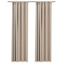 Cortinas opacas ganchos look de lino 2 pzs beige 140x225cm de vidaXL, Cortinas y visillos - Ref: Foro24-321213, Precio: 54,01...