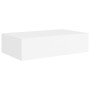 Estantes de pared con cajón 2 uds MDF blanco 40x23,5x10 cm de vidaXL, Estantes y estanterías - Ref: Foro24-330242, Precio: 63...