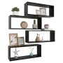 Estante cubo de pared 4 uds contrachapado negro 60x15x23 cm de vidaXL, Estantes y estanterías - Ref: Foro24-807137, Precio: 4...