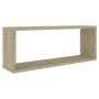 Estante cubo pared 2 uds contrachapado roble Sonoma 60x15x23 cm de vidaXL, Estantes y estanterías - Ref: Foro24-807142, Preci...