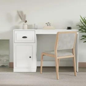 Escritorio con cajón madera contrachapada blanco 115x50x75 cm de vidaXL, Escritorios - Ref: Foro24-816472, Precio: 83,53 €, D...