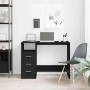 Escritorio con cajones contrachapada roble negro 102x50x76 cm en Oficina | Comprar online en Foru.es