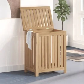Cesto de la ropa sucia madera maciza de teca 50x35x60 cm de vidaXL, Cestas para ropa - Ref: Foro24-340759, Precio: 72,27 €, D...
