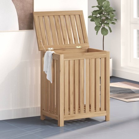 Cesto de la ropa sucia madera maciza de teca 50x35x60 cm de vidaXL, Cestas para ropa - Ref: Foro24-340759, Precio: 83,41 €, D...