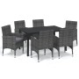 Set de muebles jardín 7 pzas con cojines ratán sintético gris en Conjuntos de jardín | Comprar online en Foru.es