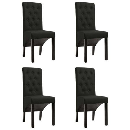 Sillas de comedor 4 unidades de tela negra de vidaXL, Sillas de comedor - Ref: Foro24-276975, Precio: 371,02 €, Descuento: %