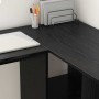 Escritorio Roble Negro 142 x 102 x 73 cm Madera de ingeniería en Oficina | Comprar online en Foru.es