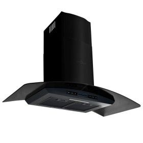 Campana extractora pared 90 cm acero inoxidable 756 m³/h negro de vidaXL, Extractores - Ref: Foro24-50708, Precio: 239,99 €, ...