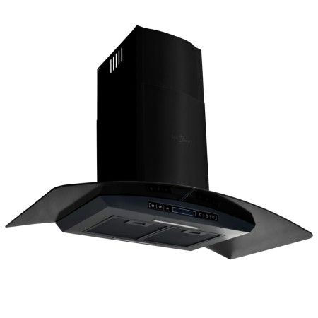 Campana extractora pared 90 cm acero inoxidable 756 m³/h negro de vidaXL, Extractores - Ref: Foro24-50708, Precio: 239,99 €, ...
