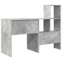 Escritorio con estante Gris Concreto 131,5 x 50 x 106,5 cm en Oficina | Comprar online en Foru.es