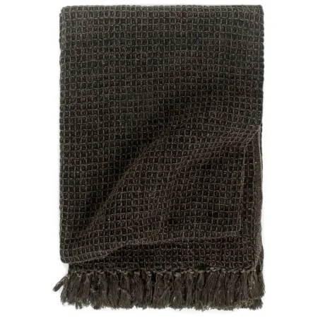 Manta de algodón gris antracita/marrón 220x250 cm de vidaXL, Mantas - Ref: Foro24-133751, Precio: 61,04 €, Descuento: %