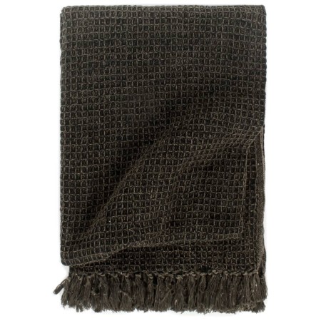 Manta de algodón gris antracita/marrón 220x250 cm de vidaXL, Mantas - Ref: Foro24-133751, Precio: 62,34 €, Descuento: %
