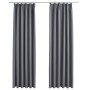 Cortinas opacas con ganchos 2 unidades gris 140x175 cm de vidaXL, Cortinas y visillos - Ref: Foro24-134430, Precio: 35,96 €, ...