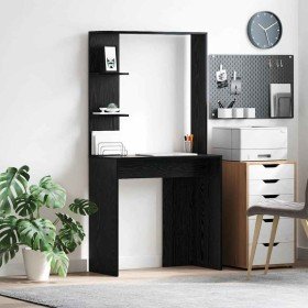 Escritorio con estante Roble Negro 78,5 x 37 x 154,5 cm en Oficina | Comprar online en Foru.es