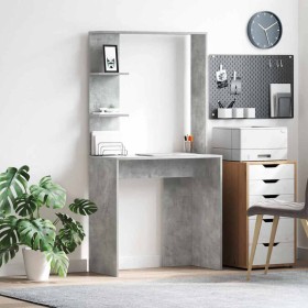 Escritorio con estante Gris Concreto 78,5 x 37 x 154,5 cm en Oficina | Comprar online en Foru.es