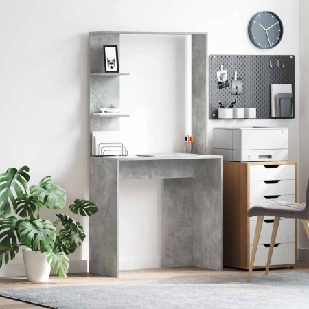 Escritorio con estante Gris Concreto 78,5 x 37 x 154,5 cm en Oficina | Comprar online en Foru.es