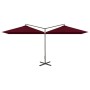 Sombrilla doble con poste de acero rojo burdeos 600x300 cm de vidaXL, Sombrillas - Ref: Foro24-312558, Precio: 166,29 €, Desc...
