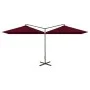 Sombrilla doble con poste de acero rojo burdeos 600x300 cm de vidaXL, Sombrillas - Ref: Foro24-312558, Precio: 162,96 €, Desc...