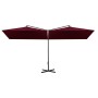 Sombrilla doble con poste de acero rojo burdeos 600x300 cm de vidaXL, Sombrillas - Ref: Foro24-312558, Precio: 166,29 €, Desc...