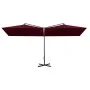 Sombrilla doble con poste de acero rojo burdeos 600x300 cm de vidaXL, Sombrillas - Ref: Foro24-312558, Precio: 162,96 €, Desc...