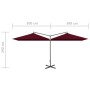 Sombrilla doble con poste de acero rojo burdeos 600x300 cm de vidaXL, Sombrillas - Ref: Foro24-312558, Precio: 166,29 €, Desc...