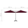 Sombrilla doble con poste de acero rojo burdeos 600x300 cm de vidaXL, Sombrillas - Ref: Foro24-312558, Precio: 162,96 €, Desc...