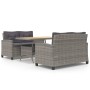 Set de comedor jardín 3 piezas con cojines ratán sintético gris en Conjuntos de jardín | Comprar online en Foru.es