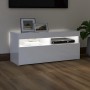 Mueble de TV con luces LED blanco brillante 90x35x40 cm de vidaXL, Muebles TV - Ref: Foro24-804388, Precio: 74,96 €, Descuent...