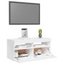 Mueble de TV con luces LED blanco brillante 90x35x40 cm de vidaXL, Muebles TV - Ref: Foro24-804388, Precio: 74,96 €, Descuent...