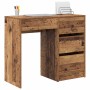 Escritorio con cajón Madera envejecida 90 x 37.5 x 75 cm en Oficina | Comprar online en Foru.es