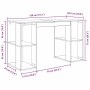 Escritorio con estante Madera envejecida 130 x 50.5 x 75 cm en Oficina | Comprar online en Foru.es