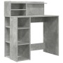 Escritorio con estante Gris Concreto 90 x 48 x 101,5 cm en Oficina | Comprar online en Foru.es