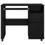 Escritorio con Ruedas con cajón Roble Negro 91 x 50 x 77 cm en Oficina | Comprar online en Foru.es