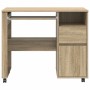 Escritorio con Ruedas con cajón Roble Sonoma 91 x 50 x 77 cm en Oficina | Comprar online en Foru.es