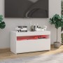 Mueble de TV con luces LED blanco brillante 75x35x40 cm de vidaXL, Muebles TV - Ref: Foro24-804403, Precio: 54,80 €, Descuent...