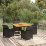 Set comedor de jardín 5 pzas con cojines ratán sintético negro en Conjuntos de jardín | Comprar online en Foru.es