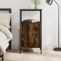 Mesita de noche madera de ingeniería roble ahumado 41x31x80 cm de vidaXL, Mesitas de noche - Ref: Foro24-825927, Precio: 41,1...