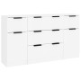 Set de aparador de 3 piezas de madera contrachapada blanco de vidaXL, Aparadores - Ref: Foro24-3115820, Precio: 172,67 €, Des...